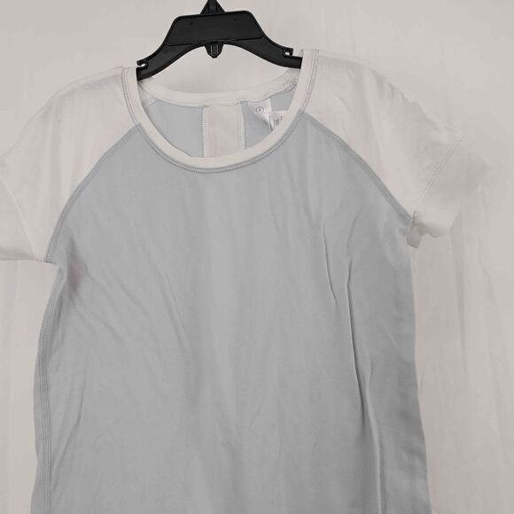 ivivva By Lululemon Girls Size 7 Light Blue Tshirt /w white Mesh EUC. - Picture 3 of 7